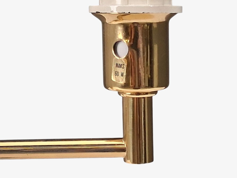 Swedish Modern, Articulating Table Lamp, Solid Brass, Sweden, 1980s