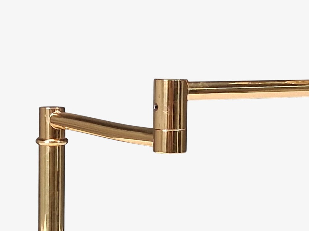 Swedish Modern, Articulating Table Lamp, Solid Brass, Sweden, 1980s