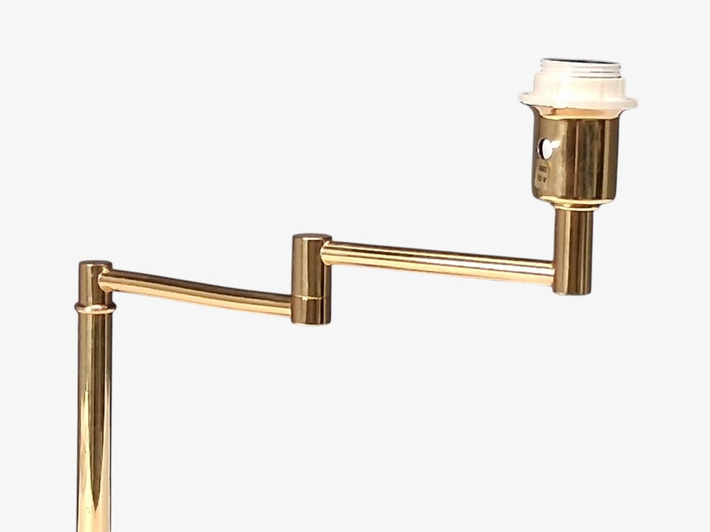 Swedish Modern, Articulating Table Lamp, Solid Brass, Sweden, 1980s