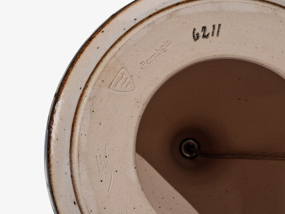 Marianne Starck, Table Lamp, Cream Glazed Ceramic, Denmark, c. 1960s