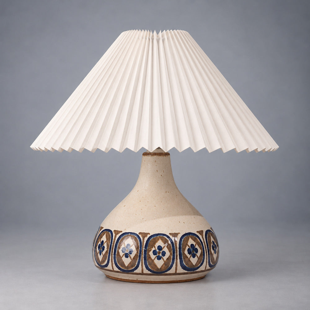 Marianne Starck, Table Lamp, Cream Glazed Ceramic, Denmark, c. 1960s