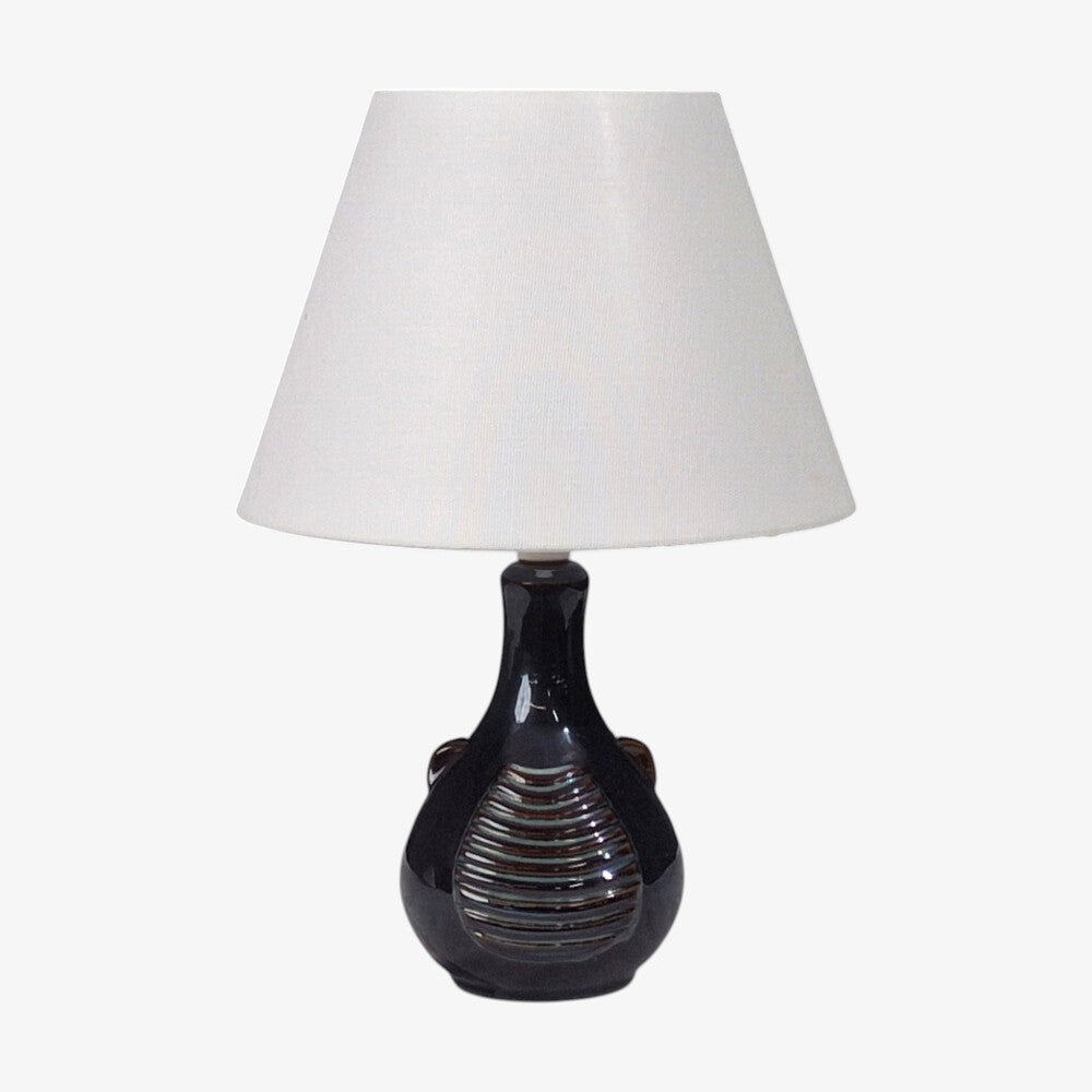 Søholm Stentøj, Danish Modern Table Lamp, Blue Stoneware, Denmark, 1960s