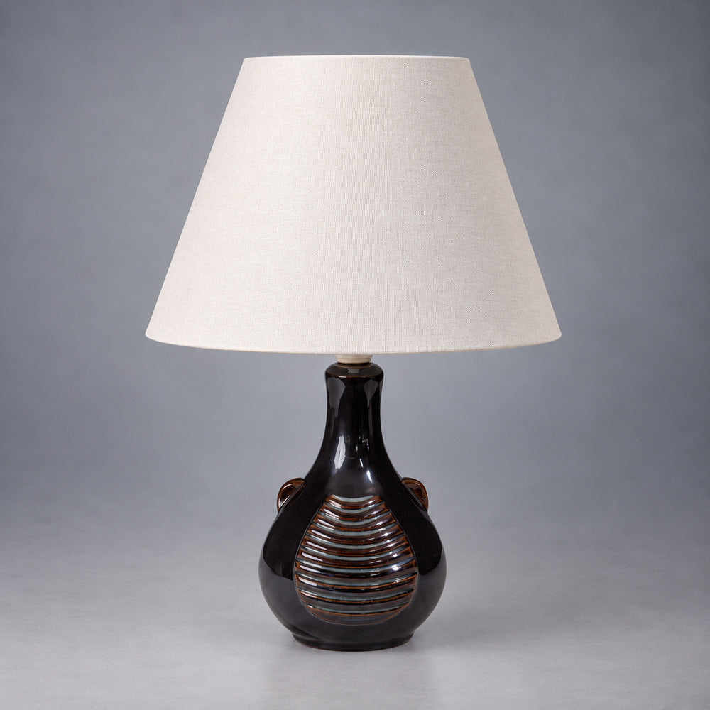 Søholm Stentøj, Danish Modern Table Lamp, Blue Stoneware, Denmark, 1960s