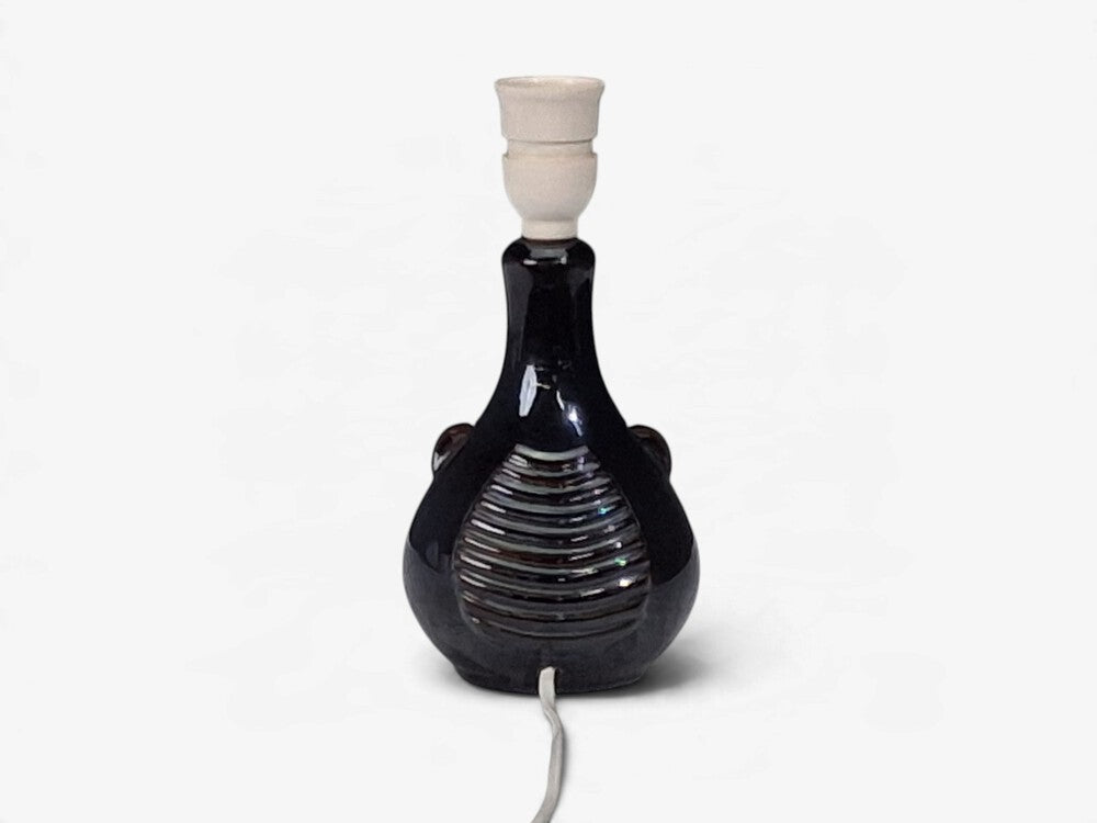 Søholm Stentøj, Danish Modern Table Lamp, Blue Stoneware, Denmark, 1960s