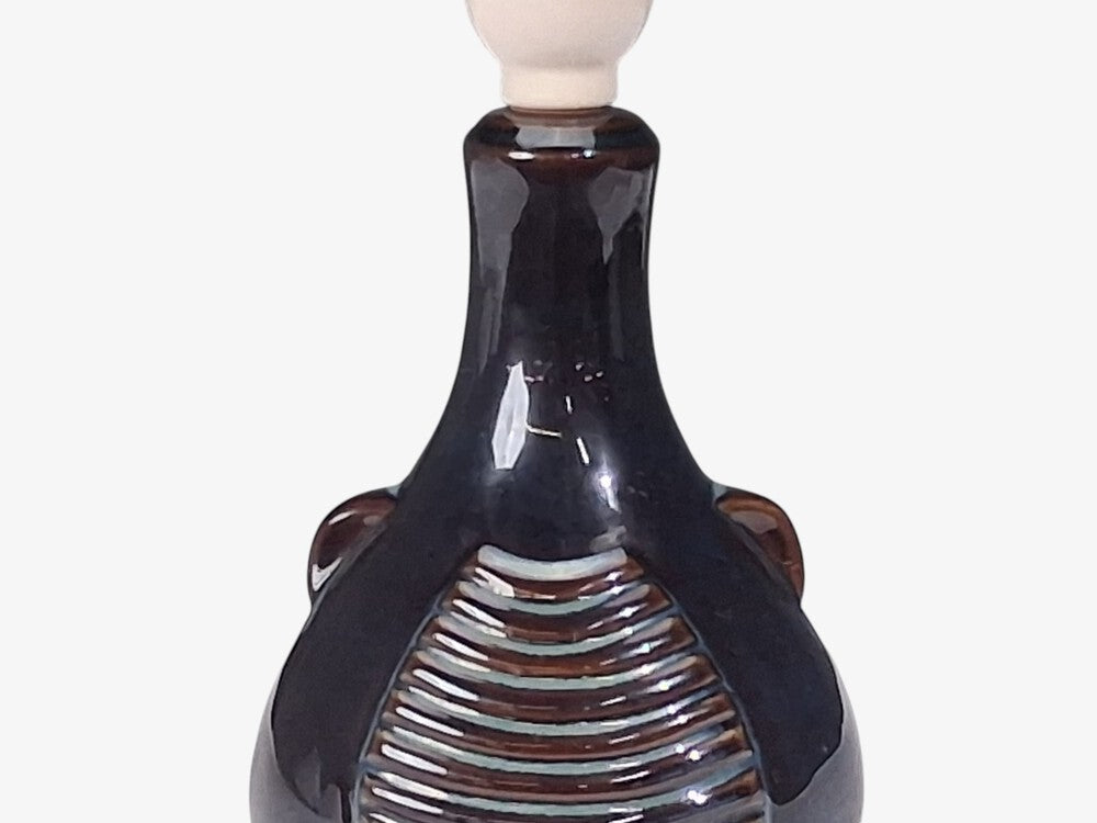 Søholm Stentøj, Danish Modern Table Lamp, Blue Stoneware, Denmark, 1960s