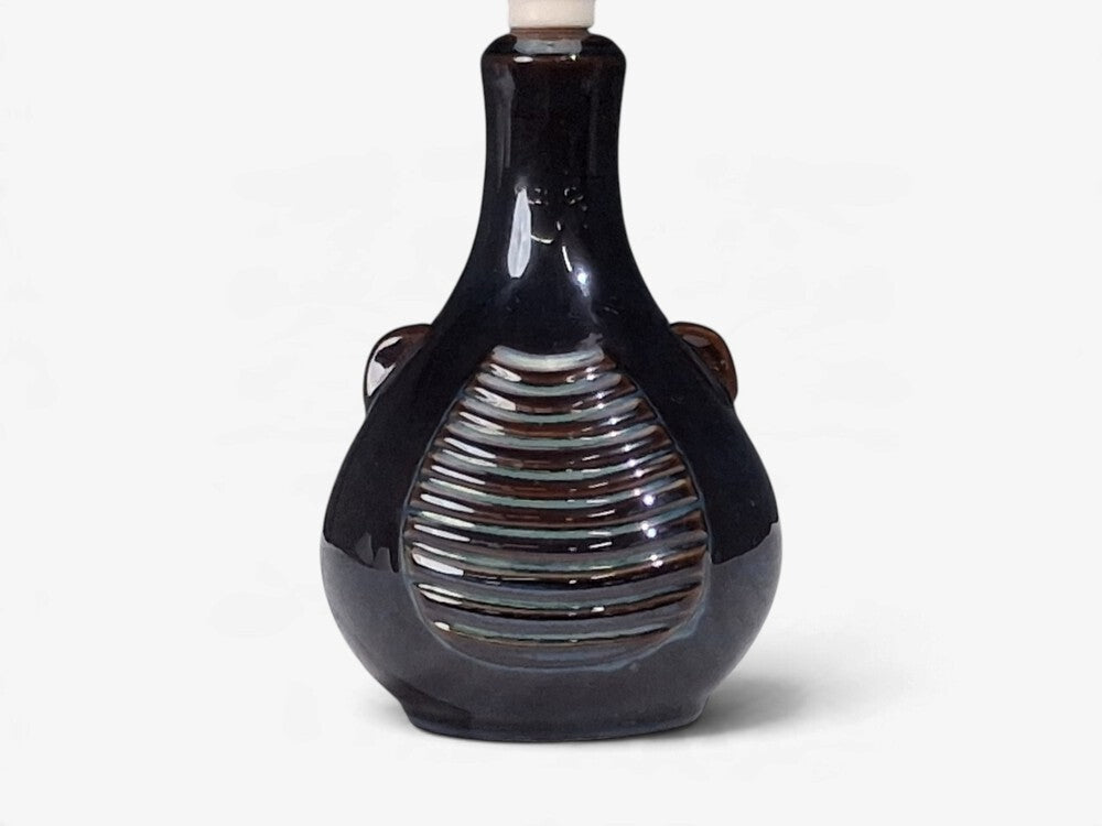 Søholm Stentøj, Danish Modern Table Lamp, Blue Stoneware, Denmark, 1960s