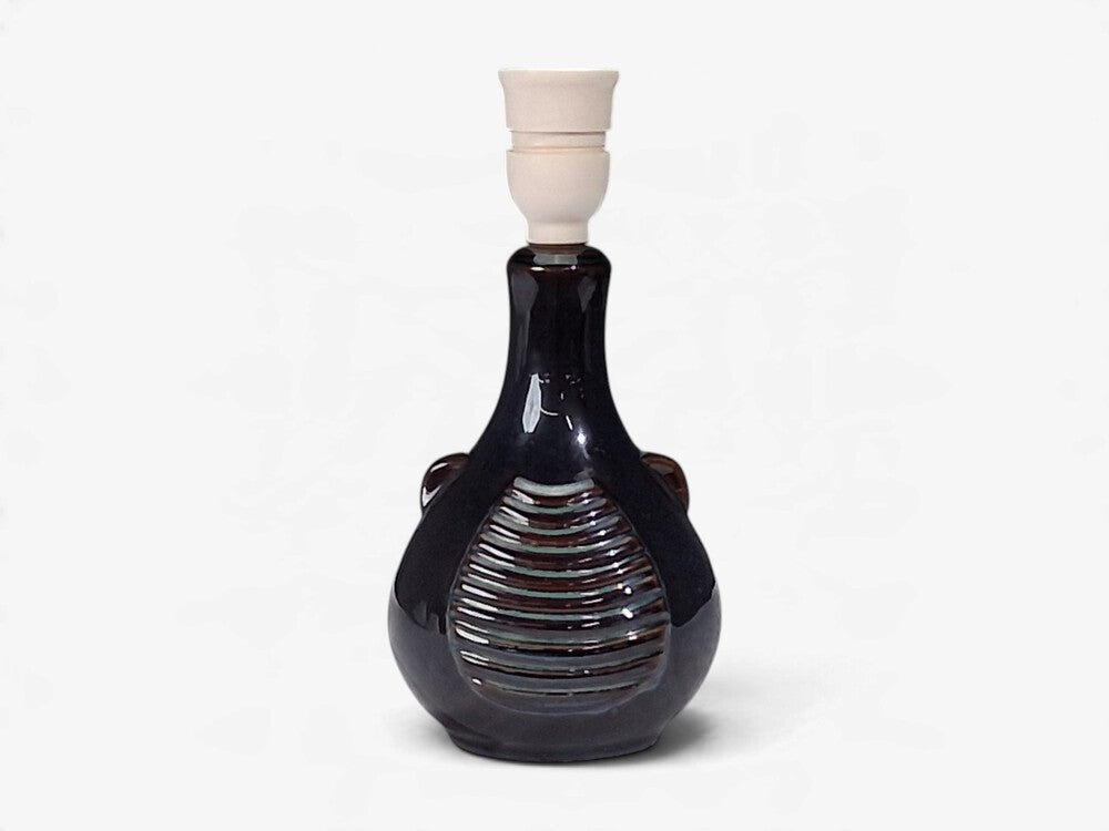 Søholm Stentøj, Danish Modern Table Lamp, Blue Stoneware, Denmark, 1960s