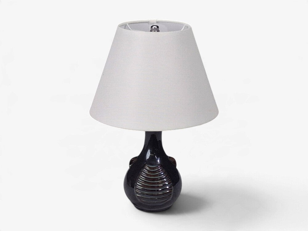 Søholm Stentøj, Danish Modern Table Lamp, Blue Stoneware, Denmark, 1960s
