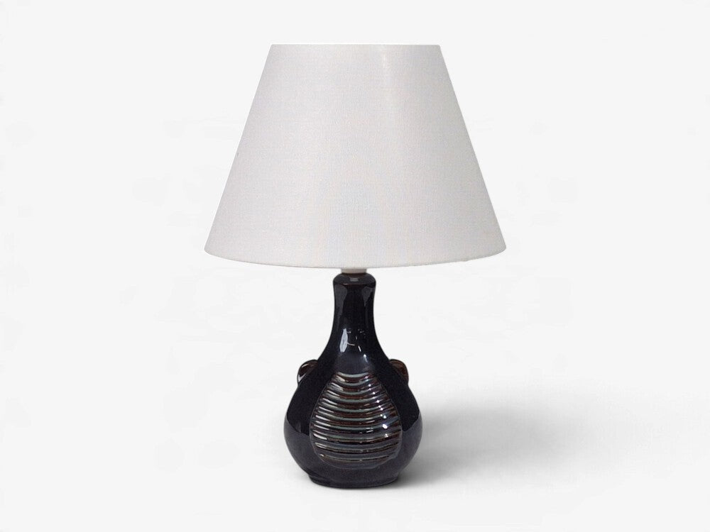 Søholm Stentøj, Danish Modern Table Lamp, Blue Stoneware, Denmark, 1960s