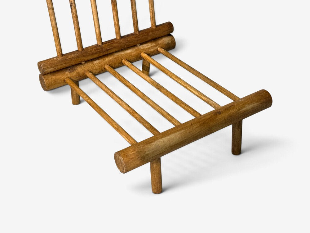 Charlotte Perriand, Rare 'La Cachette' Lounge Chairs, Oak, Fabric, France, 1960s