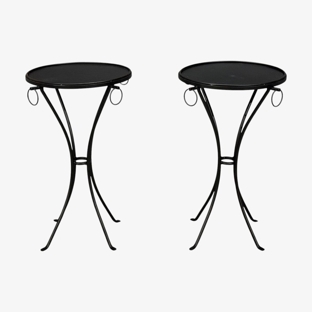Jean-Michel Frank Style, Side Tables or Gueridons, Painted Iron, 20th c.