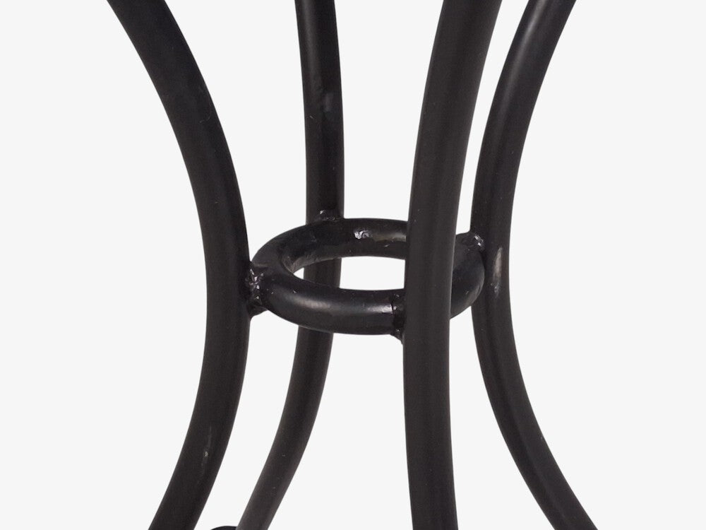 Jean-Michel Frank Style, Square Side Tables or Gueridons, Painted Iron, Stone, 21st c.