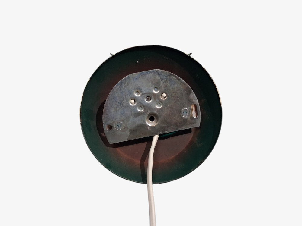 Italian Modern, Floral Wall Sconces, Green Metal, Bronze, Glass, Italy, 1960s