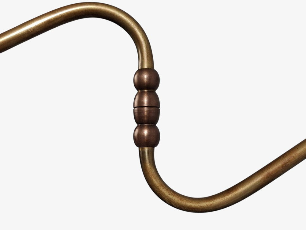 Danish Modern, Articulating Wall Light or Sconce, Patinated Brass, Denmark, 1950s