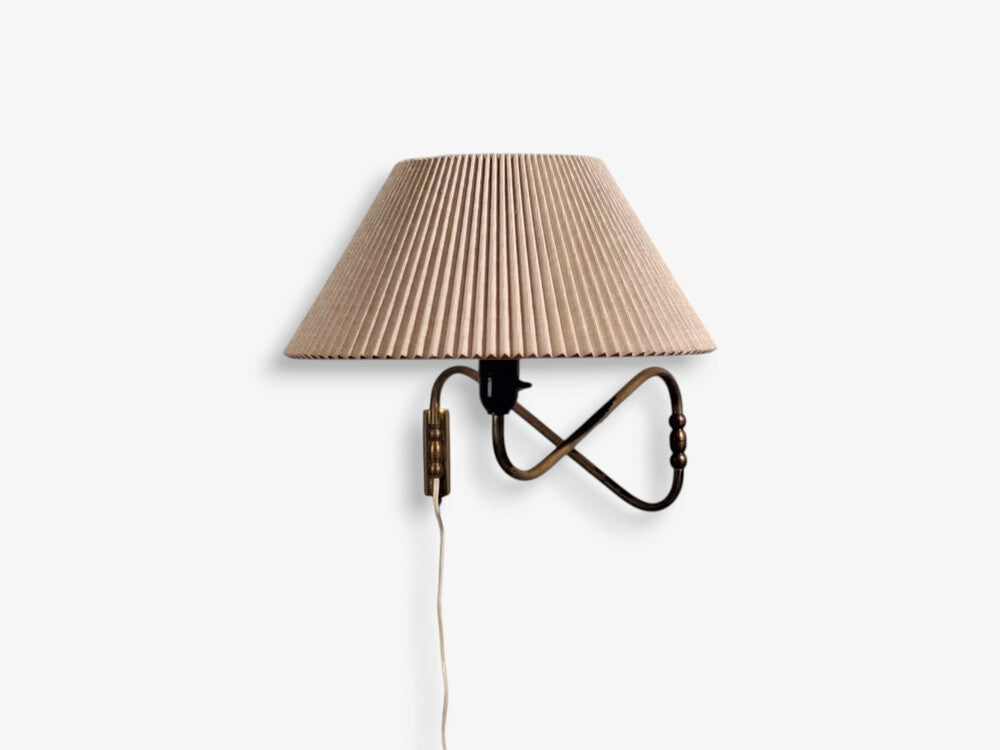 Danish Modern, Articulating Wall Light or Sconce, Patinated Brass, Denmark, 1950s