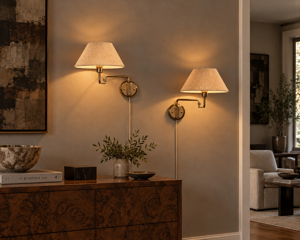 RAF, Articulating Wall Sconces, Brass, Gilt Metal, Sweden, 1970s