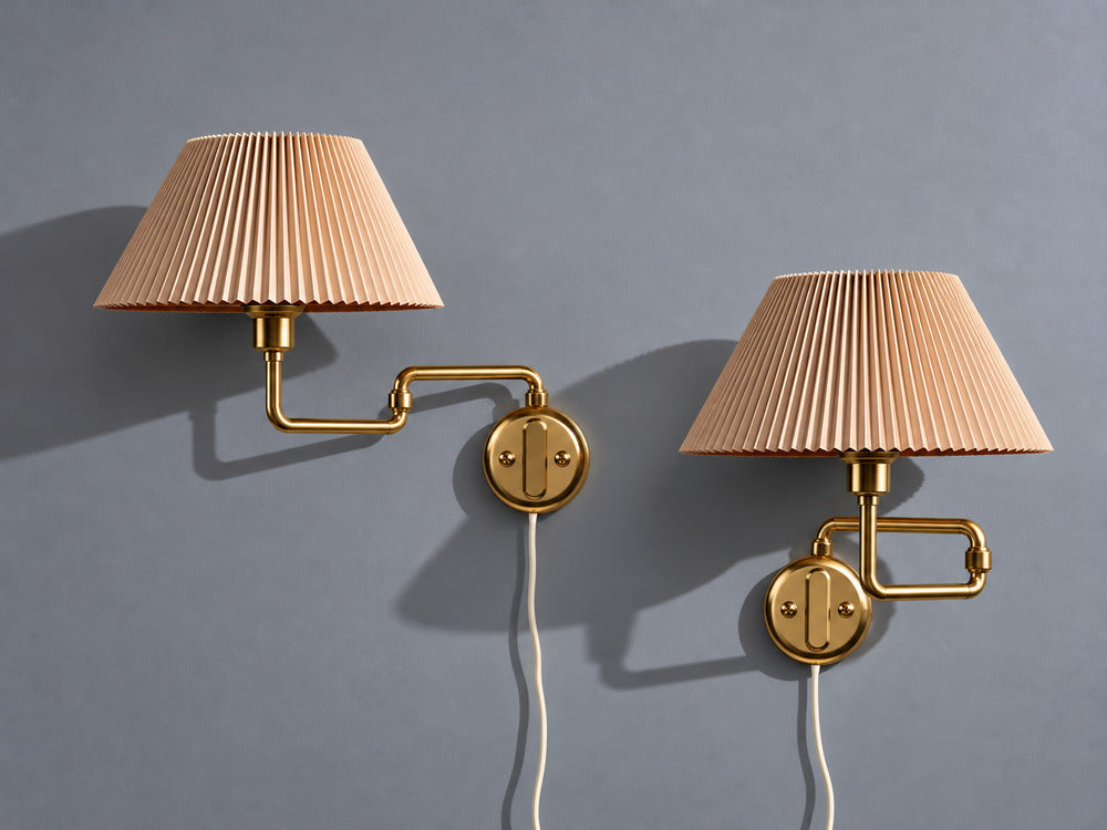 RAF, Articulating Wall Sconces, Brass, Gilt Metal, Sweden, 1970s