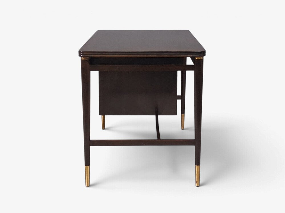 John Widdicomb, American Modern, Tambour Writing Desk, Walnut, Brass, USA, 1960s