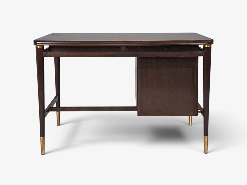 John Widdicomb, American Modern, Tambour Writing Desk, Walnut, Brass, USA, 1960s