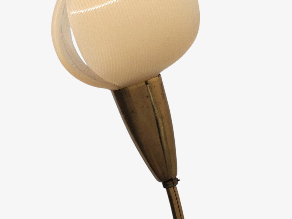 Scandinavian Modern, Tulip Wall Sconce, Brass, Plastic, Sweden, 1950s