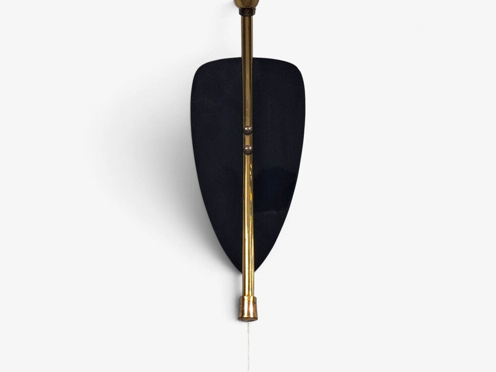 Scandinavian Modern, Tulip Wall Sconce, Brass, Plastic, Sweden, 1950s