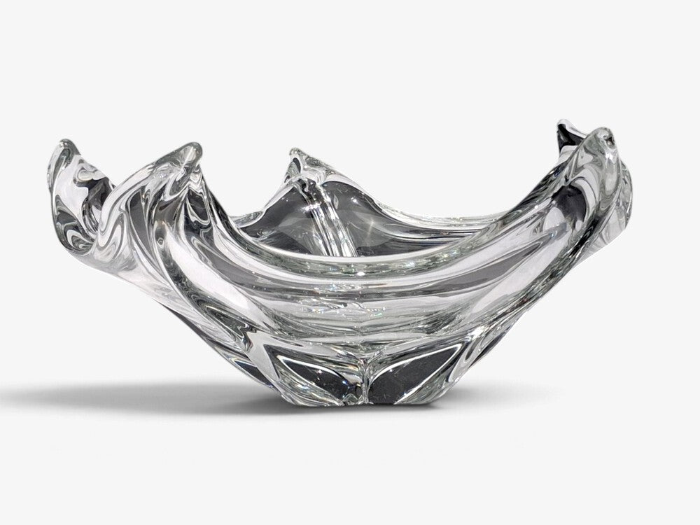 Daum France, French Mid-Century Modern, Sculptural Crystal Bowl, France, 1960s