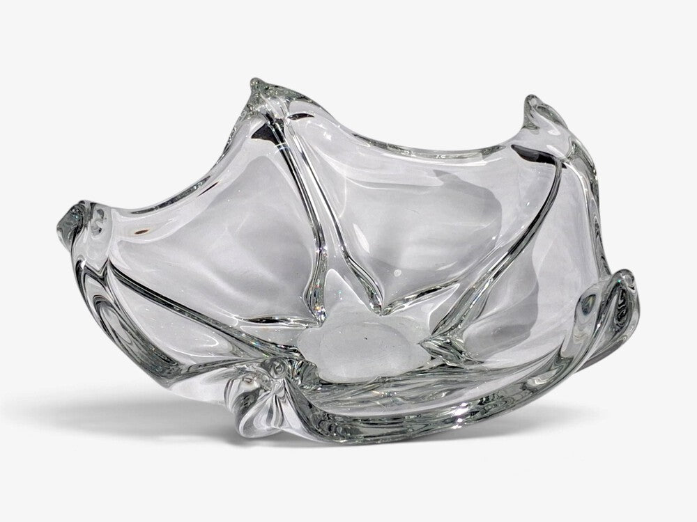 Daum France, French Mid-Century Modern, Sculptural Crystal Bowl, France, 1960s
