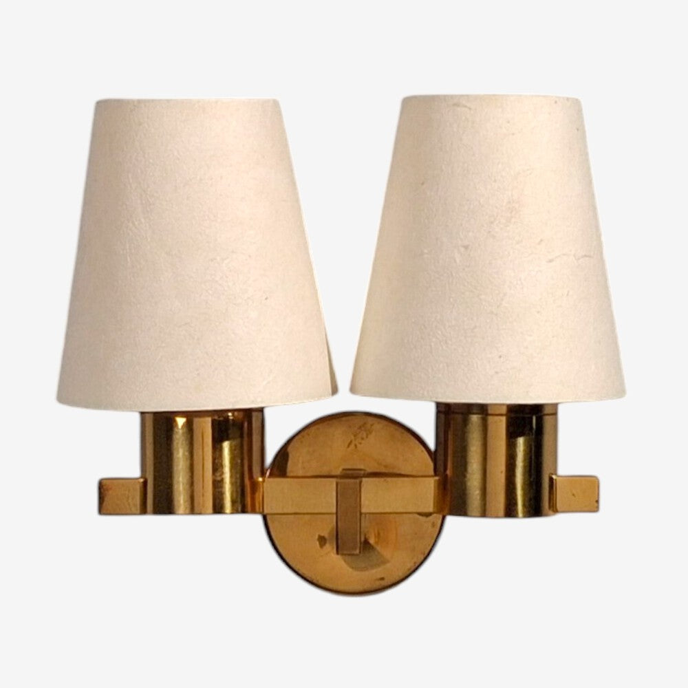 Hans-Agne Jakobsson, Double Arm Wall Sconce, Brass, Sweden, 1960s
