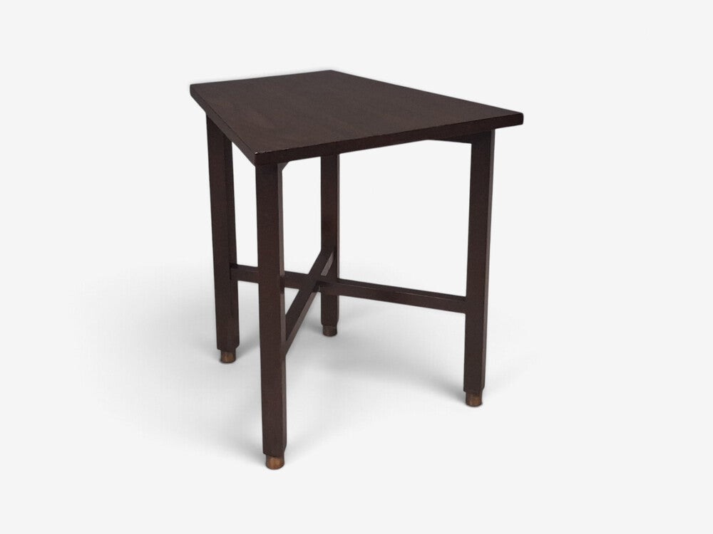 Edward Wormley, Wedge Side Tables, Mahogany, Brass, USA, 1955