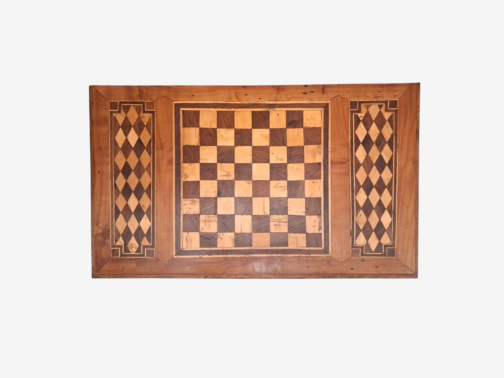 Louis XVI, French Provincial Games Table, Parquetry, Fruitwood, France, 1800s