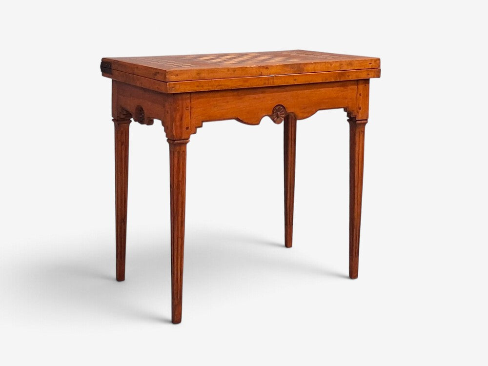 Louis XVI, French Provincial Games Table, Parquetry, Fruitwood, France, 1800s