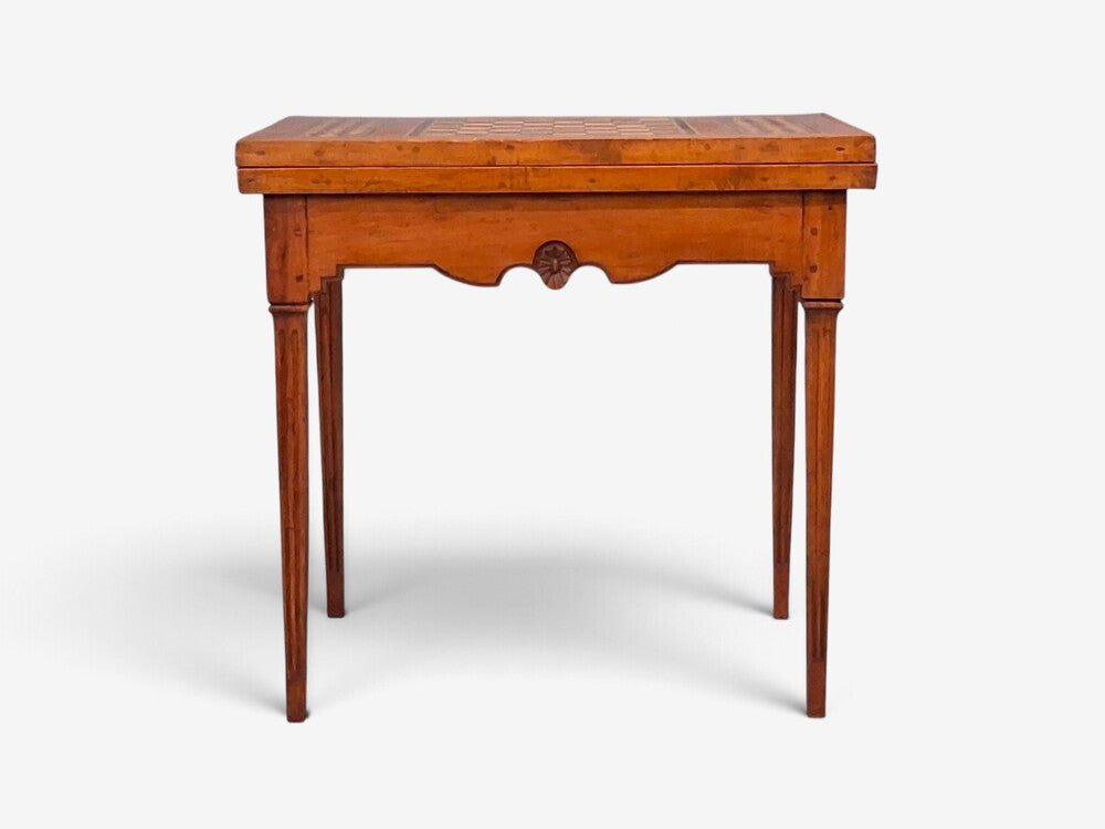 Louis XVI, French Provincial Games Table, Parquetry, Fruitwood, France, 1800s