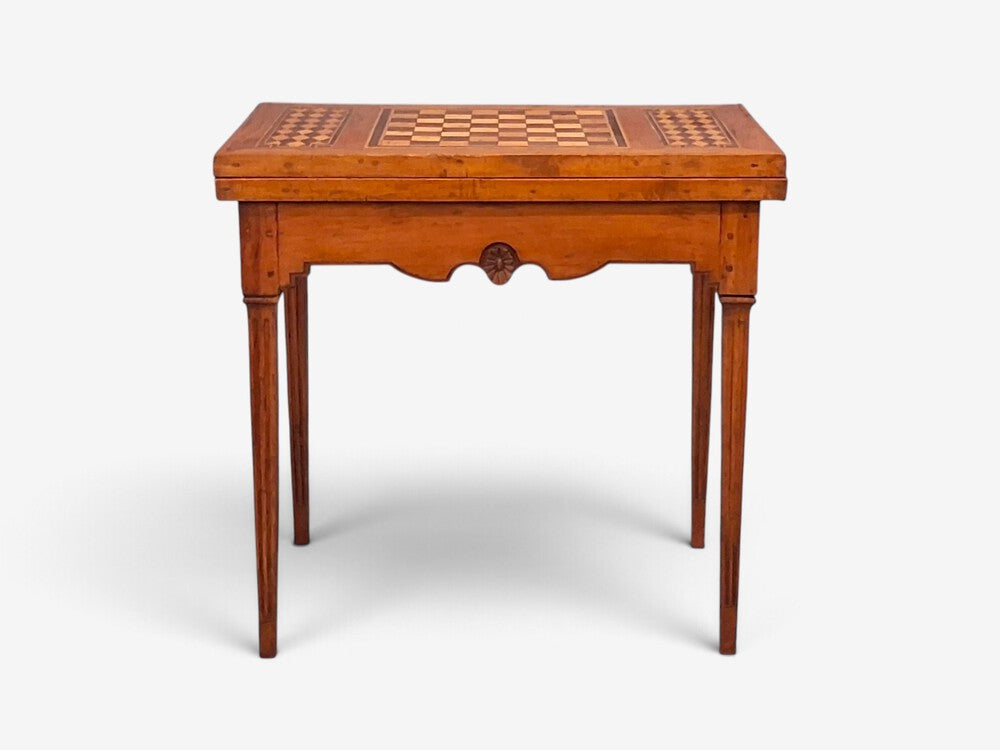 Louis XVI, French Provincial Games Table, Parquetry, Fruitwood, France, 1800s