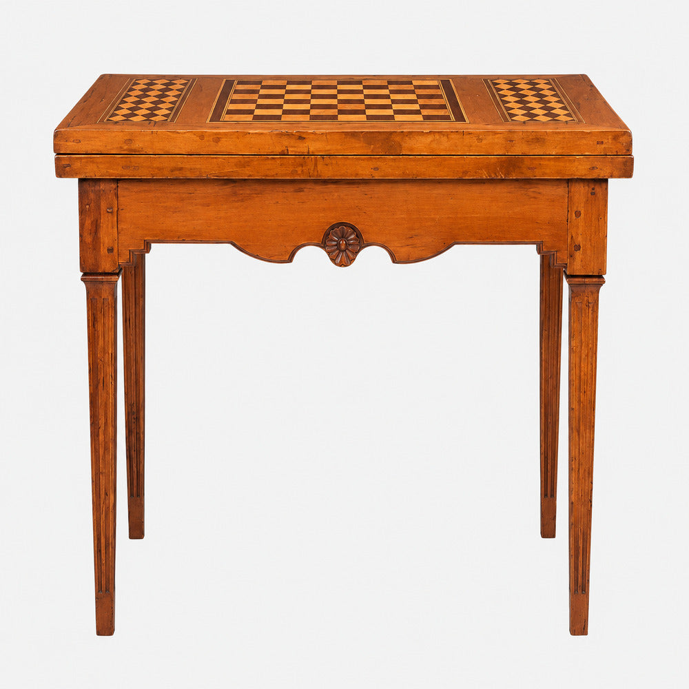 Louis XVI, French Provincial Games Table, Parquetry, Fruitwood, France, 1800s