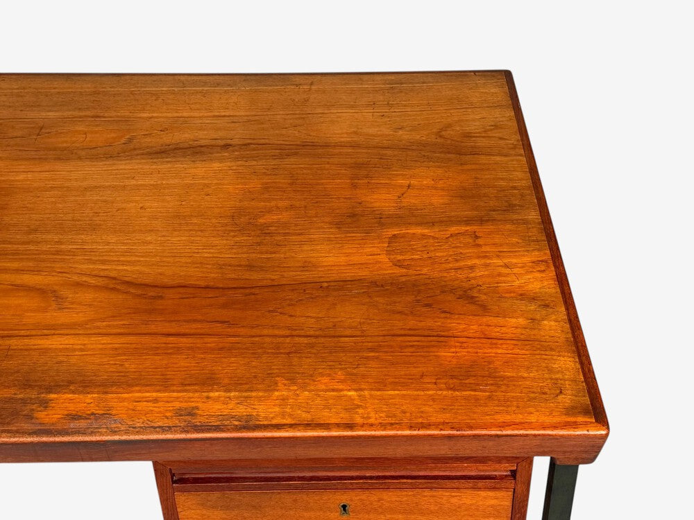 Peter Hvidt & Orla Mølgaard-Nielsen, Executive Desk, Teak, Steel, Denmark, 1959