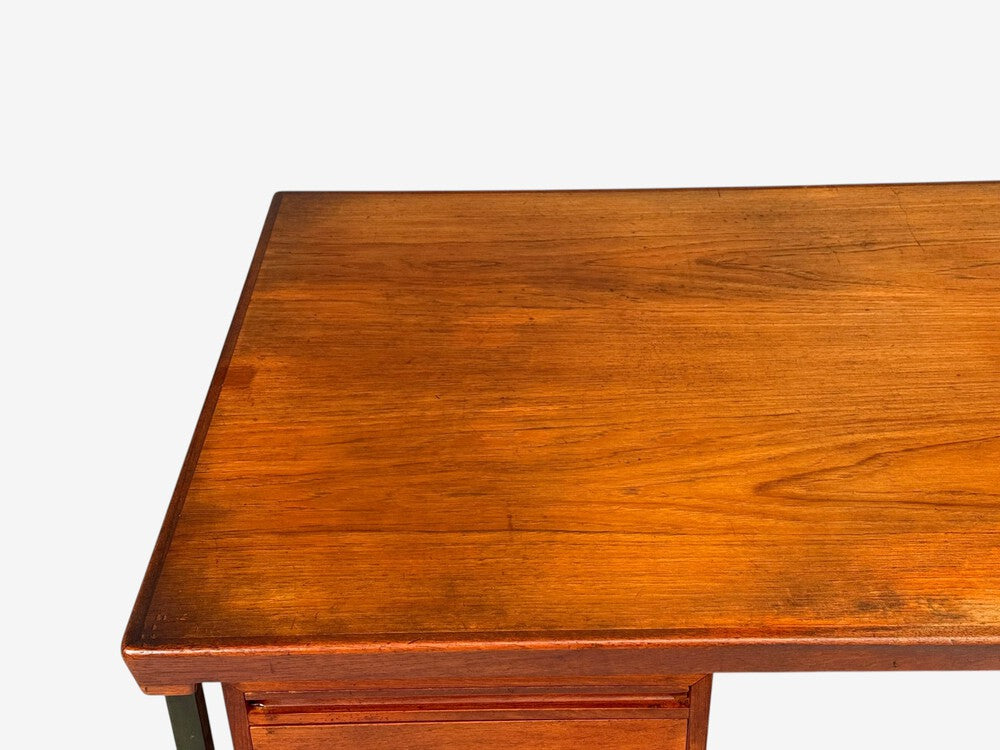 Peter Hvidt & Orla Mølgaard-Nielsen, Executive Desk, Teak, Steel, Denmark, 1959