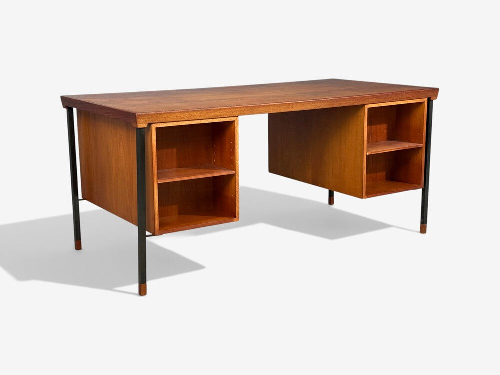 Peter Hvidt & Orla Mølgaard-Nielsen, Executive Desk, Teak, Steel, Denmark, 1959