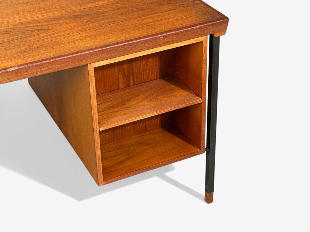 Peter Hvidt & Orla Mølgaard-Nielsen, Executive Desk, Teak, Steel, Denmark, 1959