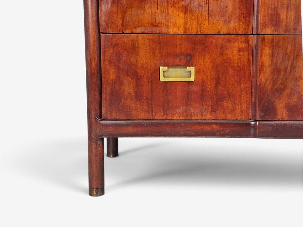 John Widdicomb, American Modern, Nine-Drawer Dresser, Walnut, Brass, USA, 1960s