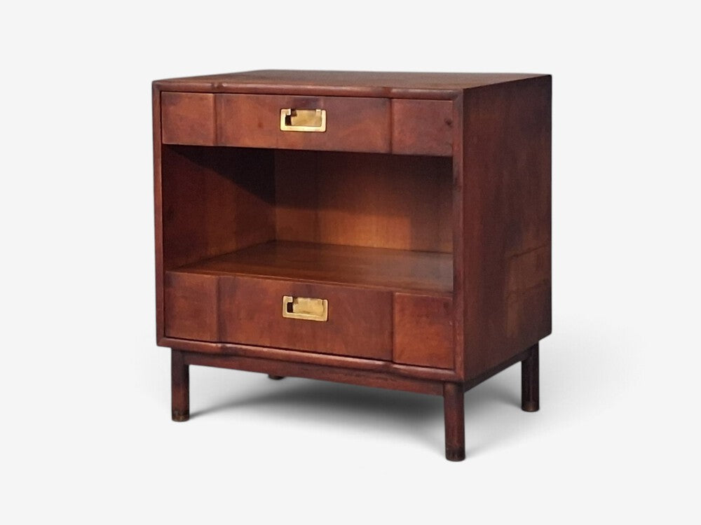 John Widdicomb, American Modern, Nightstand, Walnut, Brass, USA, 1960s