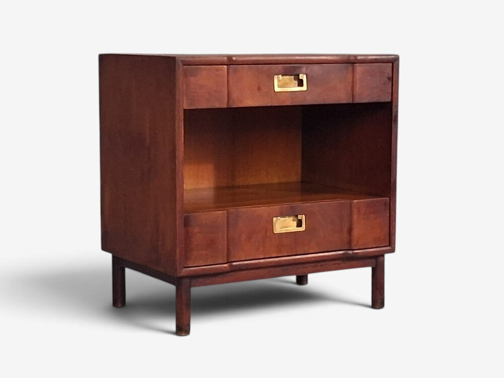 John Widdicomb, American Modern, Nightstand, Walnut, Brass, USA, 1960s