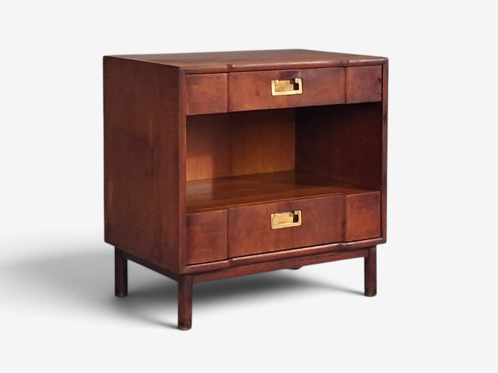 John Widdicomb, American Modern, Nightstand, Walnut, Brass, USA, 1960s