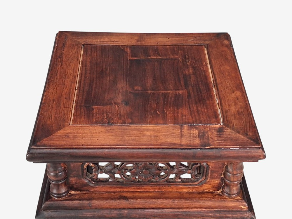 Chinese Pedestal or Plant Stand, Carved Hardwood, China, 20th c.