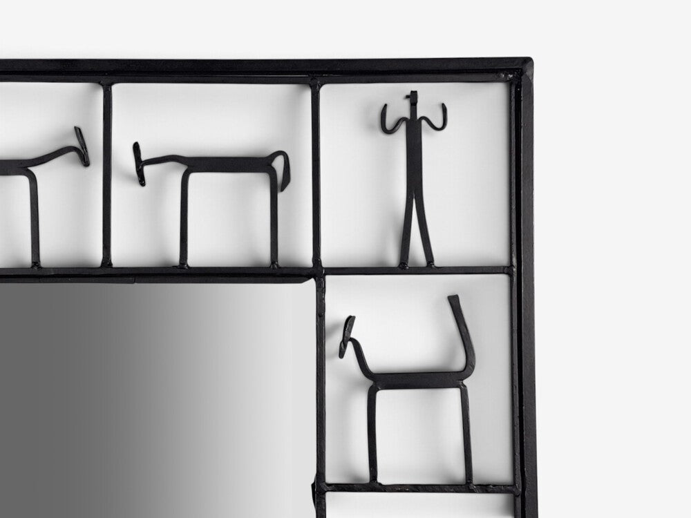 Frederic Weinberg, American Modern, Figural Wall Mirror, Iron, USA, 1950s
