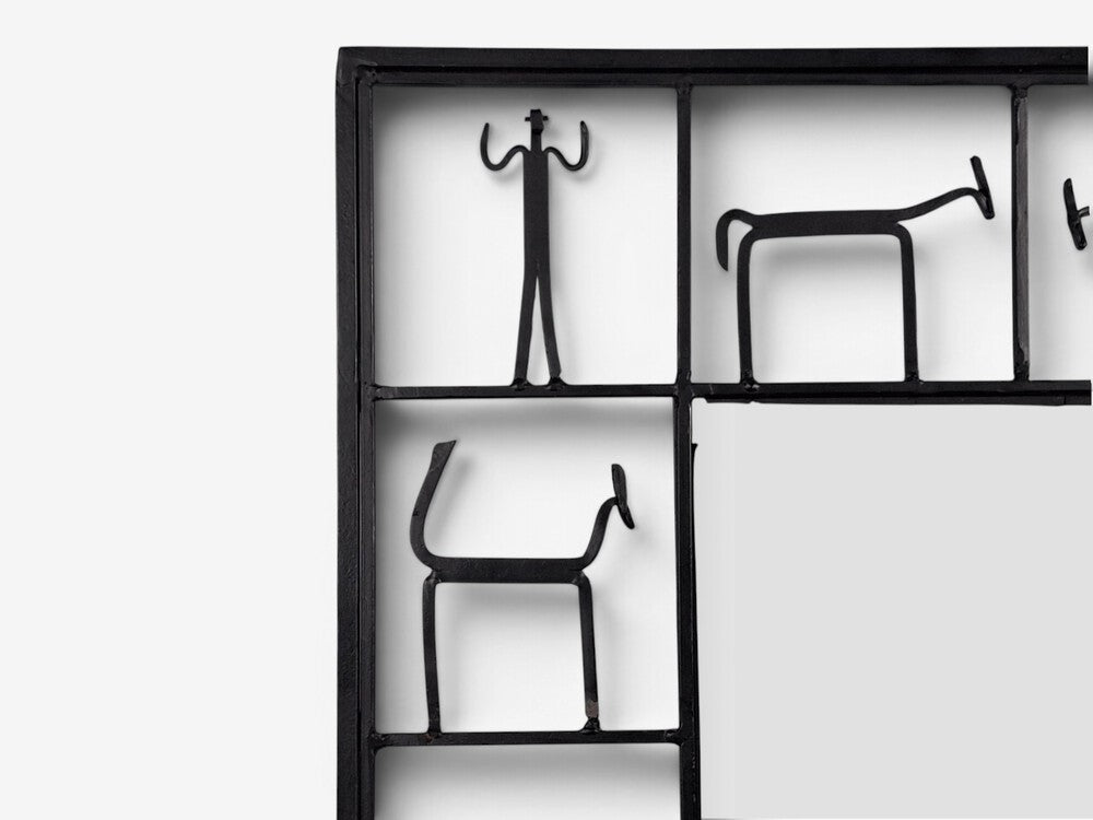 Frederic Weinberg, American Modern, Figural Wall Mirror, Iron, USA, 1950s