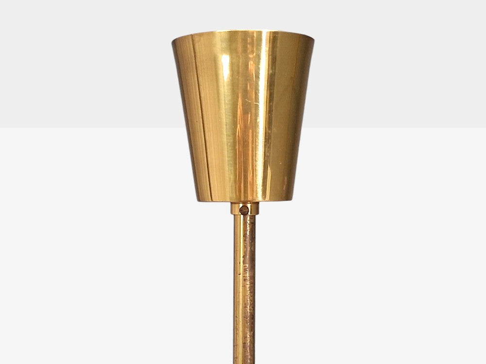 Axel Annell attr, Swedish Modern, Large Chandeliers, Brass, Sweden, 1960s