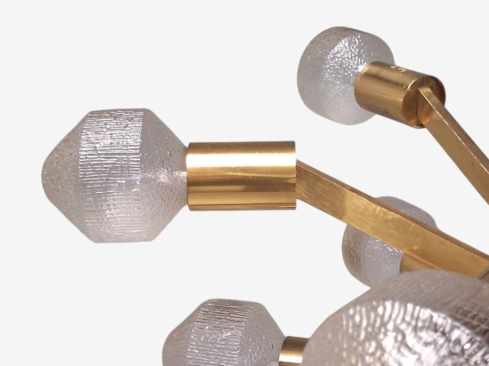 Axel Annell attr, Swedish Modern, Large Chandeliers, Brass, Sweden, 1960s