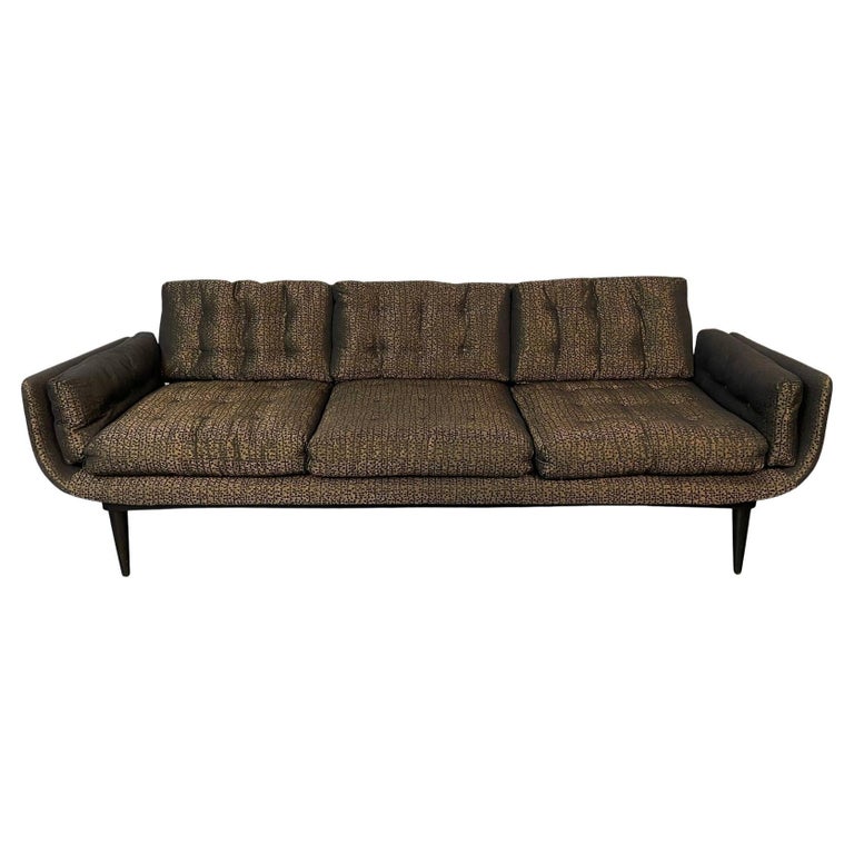 Mid-Century Modern Curved Sofa / Settee, Adrian Pearsall Style, Three-Seater