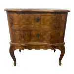 Italian Continental 19th Century 2 Drawer Chest, Commode, Nightstand, Parquetry