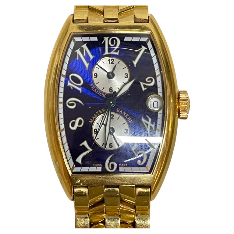 Franck Muller Master Banker 18K Gold Blue Dial Men’s Automatic Watch 5850 MB